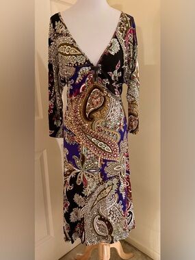 ROBERTO CAVALLI DRESSY DRESS MULTICOLOURS SIZE IT 48/12US